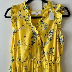 LOFT Yellow Strapless Sundress Casual Resort Wear